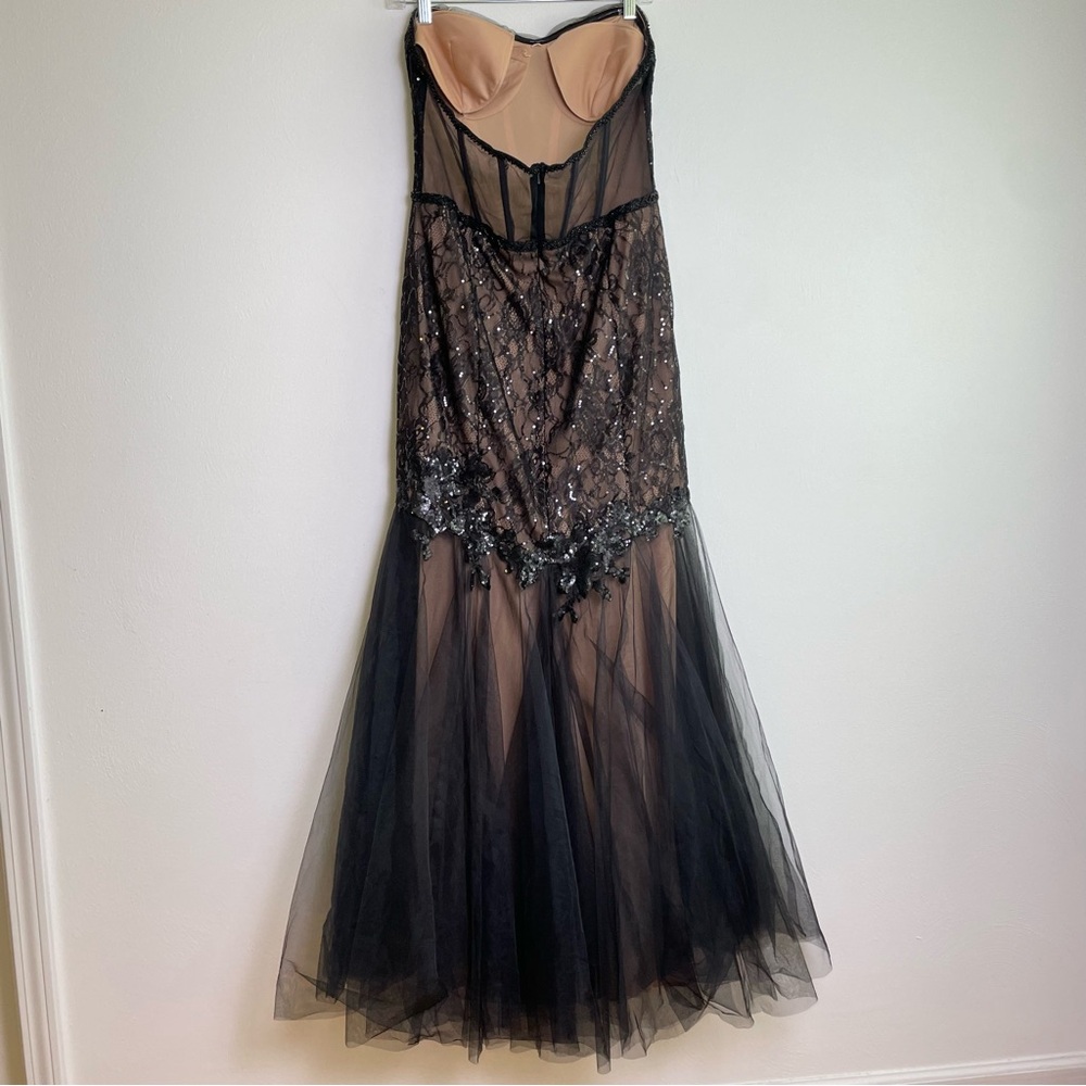 DAVID'S BRIDAL Galina Signature Strapless Corset Gown Tulle Dress #WBM3095 Prom - Picture 6 of 16